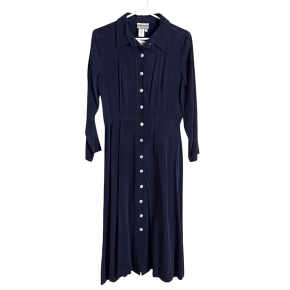 90’s Button Up Chambray Floral Maxi Shirt Dress by Coldwater Creek main image 1